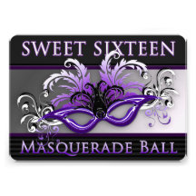 Sweet Sixteen Masquerade Ball Invitations