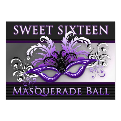 Sweet Sixteen Masquerade Ball Invitations