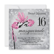 Sweet Sixteen Masquerade Party Invitation invitation