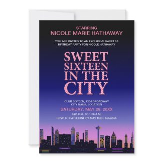 Sweet Sixteen Movie Poster Party Invitation Sweet Sixteen Movie Poster Party Invitation