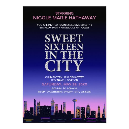 Sweet Sixteen Movie Poster Party Invitation