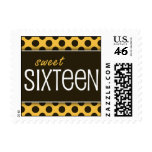 Sweet Sixteen Orange & Brown Dots Postage Stamps