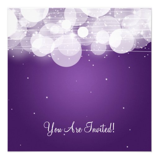 Sweet Sixteen Party Glow & Sparkle Purple Announcement