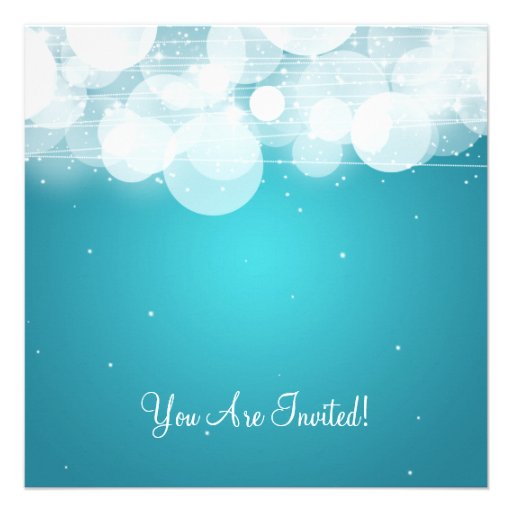 Sweet Sixteen Party Glow & Sparkle Turquoise Invites