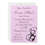 sweet sixteen,party,invatation,pink,black,chic personalized invite