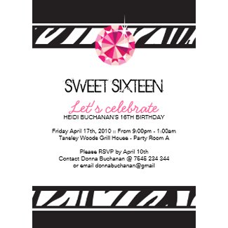 Sweet Party Invitations on Sweet Sixteen Party Invitation Invitation