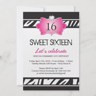 Sweet Sixteen Party Invitation invitation