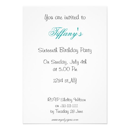 Sweet Sixteen party Invitation