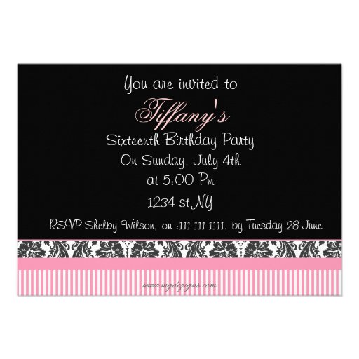 Sweet Sixteen party Invitation