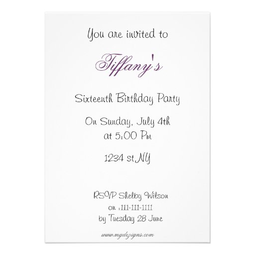 Sweet Sixteen party Invitation