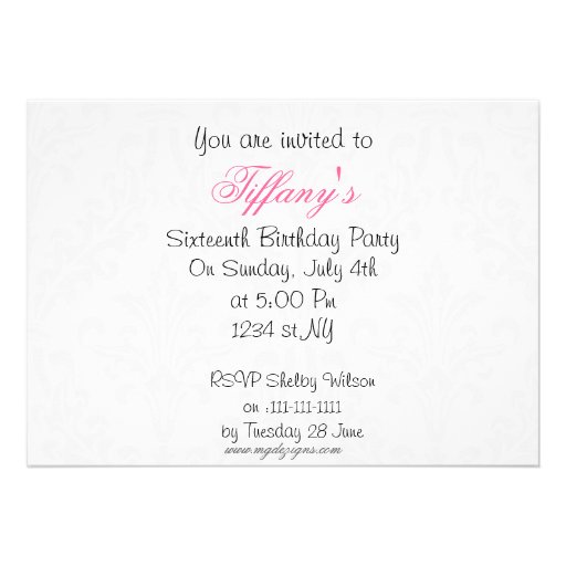 Sweet Sixteen party Invitation