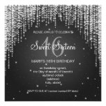 Sweet Sixteen Party Night Dazzle Black Invitation