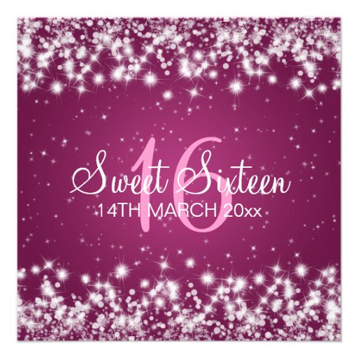 Sweet Sixteen Party Winter Sparkle Custom Invitation