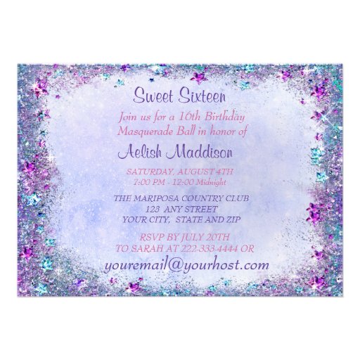 Sweet Sixteen Peacock Masquerade Party Invites