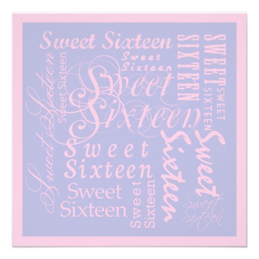 Sweet Sixteen Personalized Invitations