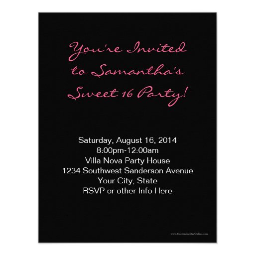 Sweet Sixteen Personalized Invitations