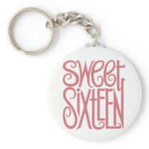 Sweet Sixteen Pink Keychain