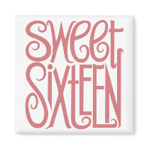 Sweet Sixteen Pink Magnet