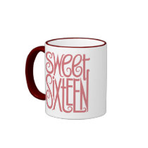 Sweet Sixteen Pink Mug by floatinglemonstype Sweet Sixteen Pink Mug