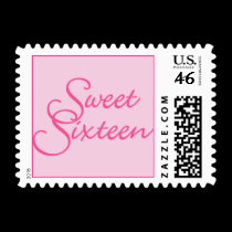 Sweet Sixteen Pink Postage Stamps stamps