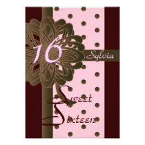 Sweet Sixteen Retro Polka Dot Invitation - Cust. invitations