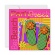 Sweet Sixteen Summer Fun Flip Flops - Beach Party! invitation