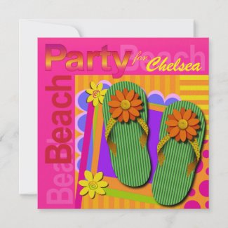 Sweet Sixteen Summer Fun Flip Flops - Beach Party! invitation