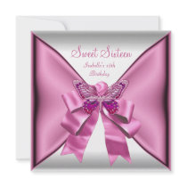 Sweet Sixteen Sweet 16 Birthday Party Pretty Pink Invitation