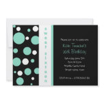 Sweet Sixteen Turquoise & Black Party Invitation