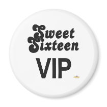 Sweet Sixteen VIP Black And Silver magnets
