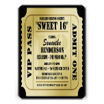 Sweet Sixteen VIP Ticket Style Party Invitations