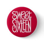Sweet Sixteen white Button