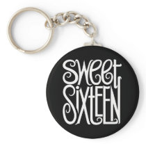 Sweet Sixteen white Keychain
