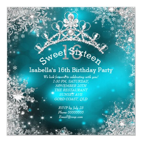 Popular 25 Winter Wonderland Sweet Sixteen Invitations Popular