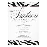 Sweet Sixteen Zebra Print Personalized Invitation