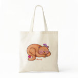 Sweet Sleeping Kitty Tote Bags