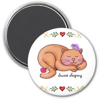 Sweet Sleeping Kitty magnet