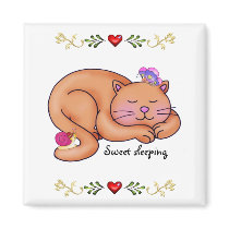 Sweet Sleeping Kitty magnets by elenaind Sweet Sleeping Kitty magnets