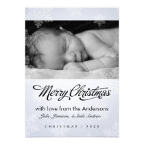 Sweet snowflake holiday photo card invitations