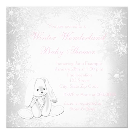 Sweet Snowflake Winter Wonderland Baby Shower Personalized Invite