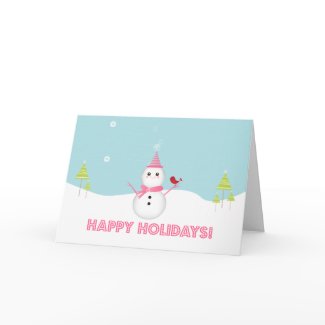 Sweet Snowman - Greeting Card card