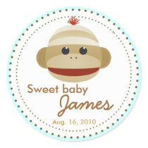 Sweet Sock Monkey Stickers