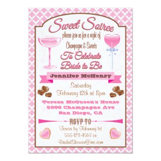 Sweet Soiree Bridal Shower Invitations 5" X 7" Invitation Card