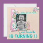 Sweet Spring Mouse and Dragonfly First Birthday
