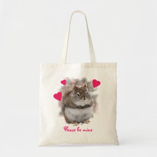 Sweet Squirrel Valentine Canvas Bag