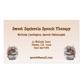 Sweet Squirrels Speech Therapy Business Card