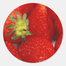 Sweet Strawberries Round Stickers