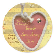 Sweet Strawberry Jam Round Sticker