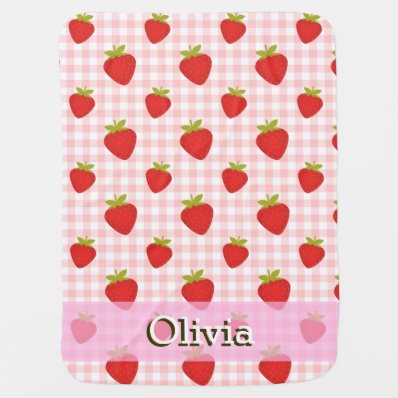 sweet strawberry summer baby stroller blanket 2