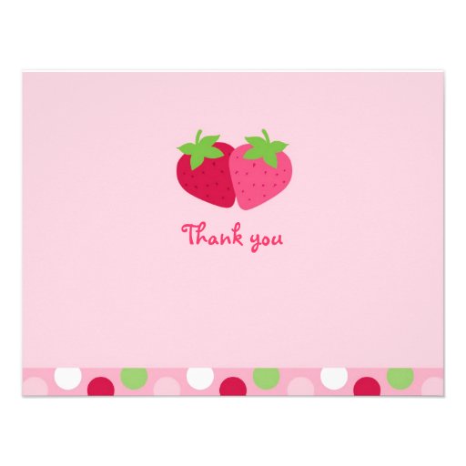 Sweet Strawberry Thank You Note Cards Custom Invitations